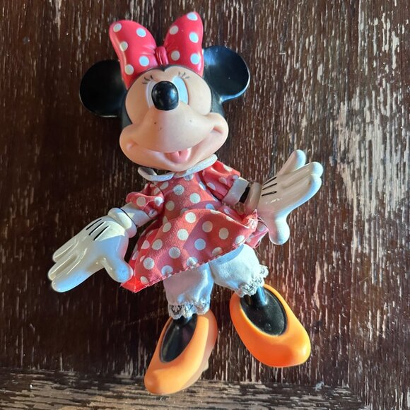 Vintage Minnie Mouse Applause Doll 9" With Polka Dot Dress & Bow - Picture 4 of 10